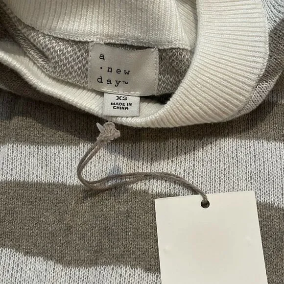 NWT A New Day Beige & Brown Animal Striped Sweater - Picture 6 of 6